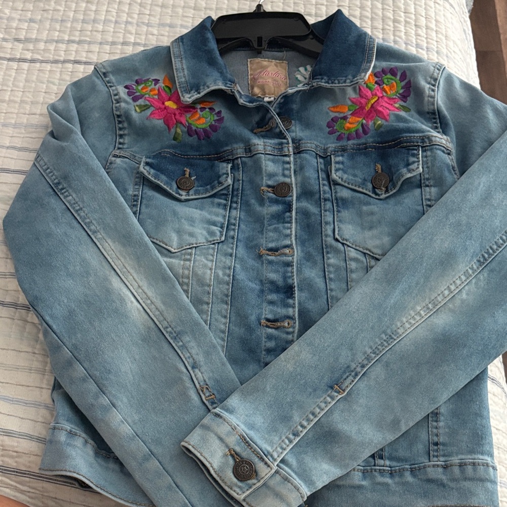Embroidered Blue Jean Jacket